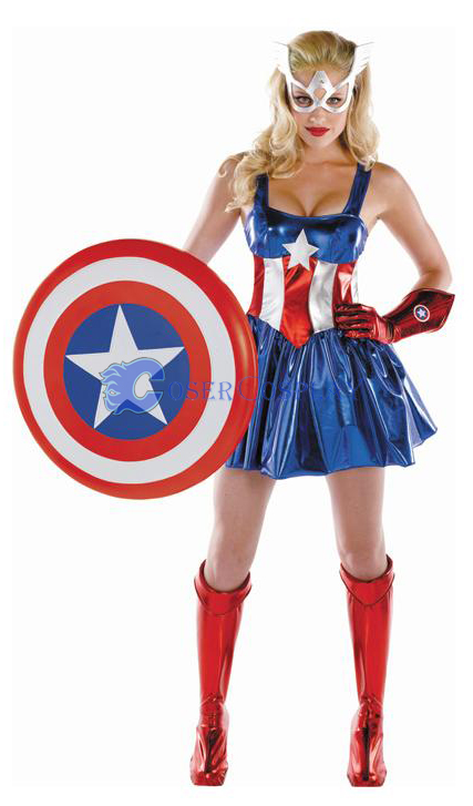 Captain America Cosplay Costume Dress Sexy